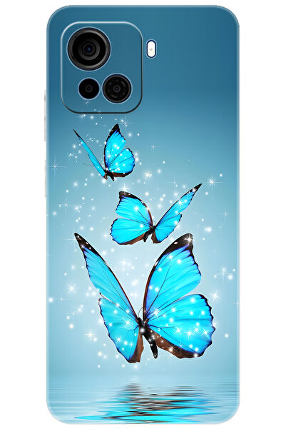 CASPER Via F30 Uyumlu Kılıf Desen Baskılı Silikon Mavi Kelebek STK:710 CP-7Bw...