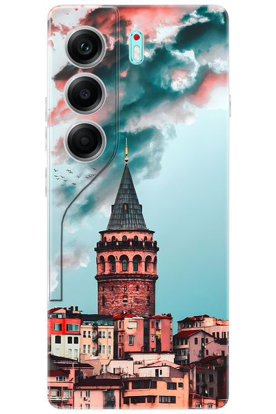 TECNO Camon 40 (CM5) Uyumlu Kılıf Desen Baskılı Silikon Galata Kulesi STK:688 CP-CI9aL1l