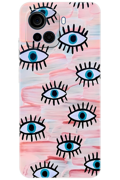 CASPER Via F30 Uyumlu Kılıf Desen Baskılı Silikon Nazarlık Gözler STK:661 CP-lSrMBVW