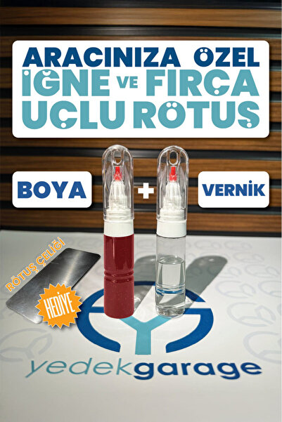 AKZONOBEL Renault Clio B76 + Vernik | Ateş Kırmızısı |Rötuş Boyası İğne Ve Fırça Uçlu 25ML.