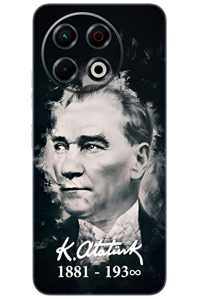 TECNO Spark 30 Pro (KL7) Uyumlu Kılıf Desen Baskılı Silikon Mustafa Kemal Atatürk STK:388 CP-XetNTGi