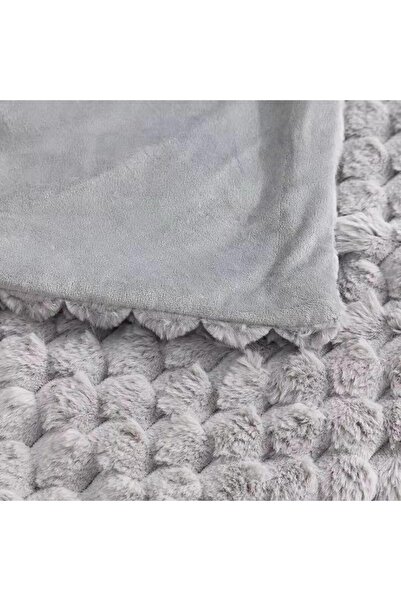 DECORA CASA HOME COLLECTİON Plush Sofa Throw Fluffy Sofa Cover Double-Sided Rabbit Plush Honeycomb Tv Blanket 150X100 cm