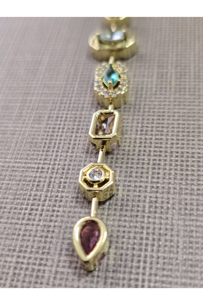 stainles steel قلادة من الفولاذ المقاوم للصدأ مع أحجار ملونة