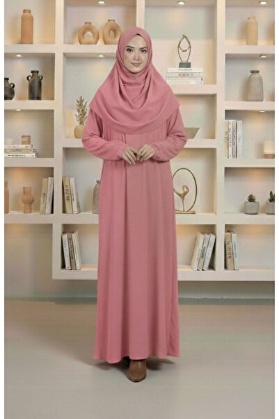 REY-VİA Kolay Giyilebilen Başörtülü Tek Parça Namaz Elbisesi