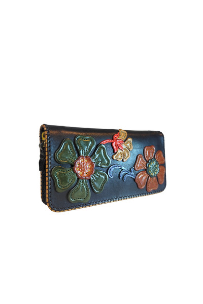 GÖN Oşum Handmade Women's Leather Wallet with Multiple Compartments, Coin Pocket and Plenty of Card Holders 40062