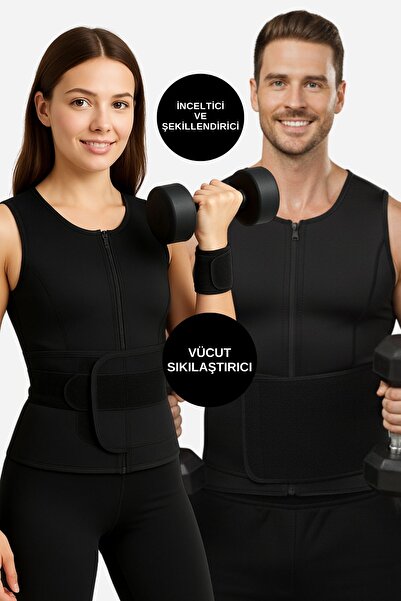 AnkaWood Kadın Erkek Sauna Etkili İnceltici Terleme Yağ Yakma Termal Korse Sauna Yelek Zayıflama Yeleği