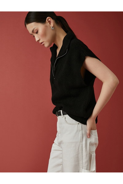 Koton Crop-Pullover mit hohem Kragen