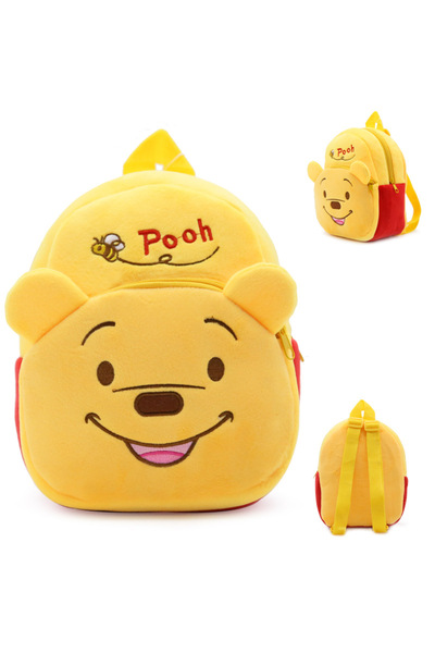 Disney Winnie Winnie the Pooh Backpack Cartoon Soft Flannel Embroidered Children's Schoolbag Lightwe