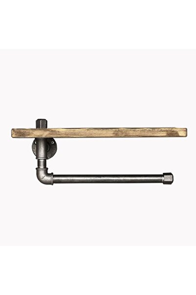 Homelux Edie Shelf with Metal Support, 40x14x16 cm, Walnut/Black