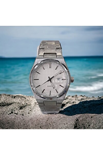 İSTLİV ساعة يد رجالية فضية اللون