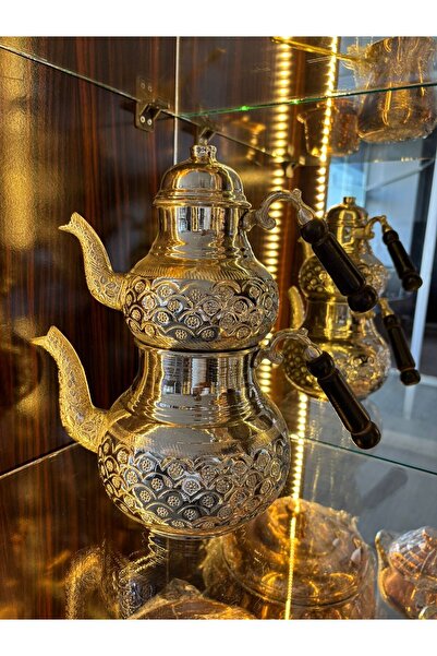 MAAB STORE Bakır kalın el işçiliği çaydanlık gümüş renk