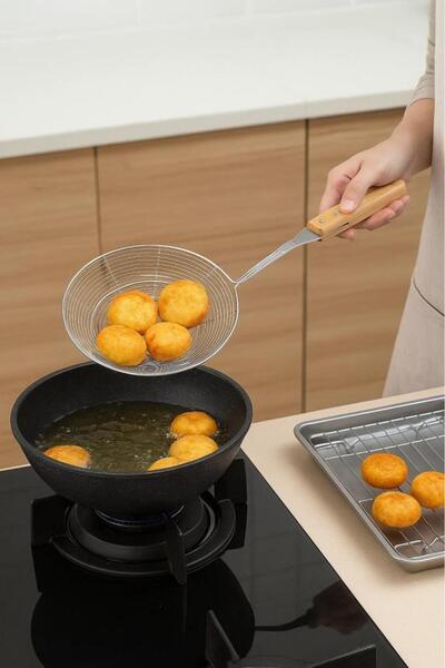 Bambum Ladle with Bamboo Handle Wire Colander 20cm