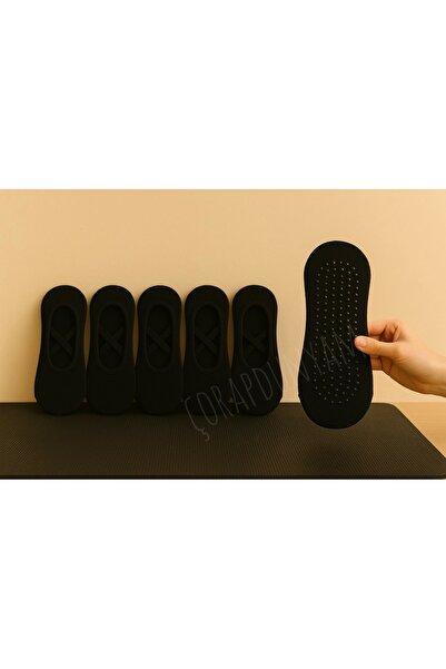 çorapdunyam Αντιολισθητικές κάλτσες 6 τεμαχίων μαύρες βαμβακερές πλάκες & yogo Reformer χωρίς ραφή