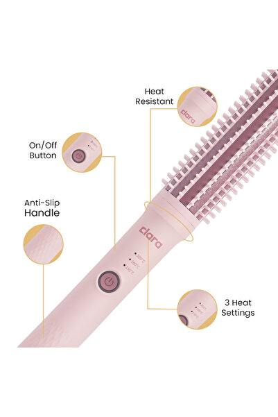 Clara Anti-Frizz Ionic Slim Hot Brush, 3-in-1 Hairstyling Tool