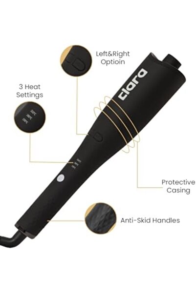 Clara Oil-Coated Protective Auto-Curler – Anti-Burn, Tangle-Free, Auto Shut-Off | 3 Heat Settings