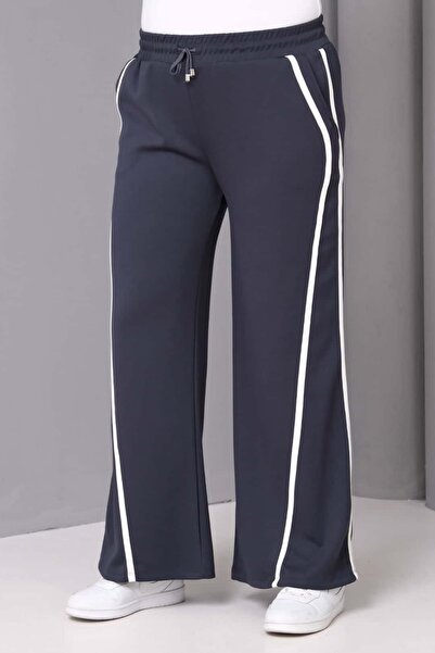 tarzımsüper Women's Plus Size Elastic Waist Comfort Model High Waisted Luxury Soft Stretchy Fabric Sweatpants