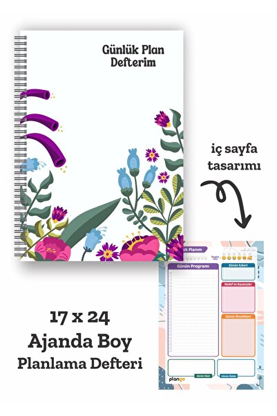 Plango Çiçek Bahçesi Günlük Planlayıcı Defter - Daily Planner - Ders Çalışma ...