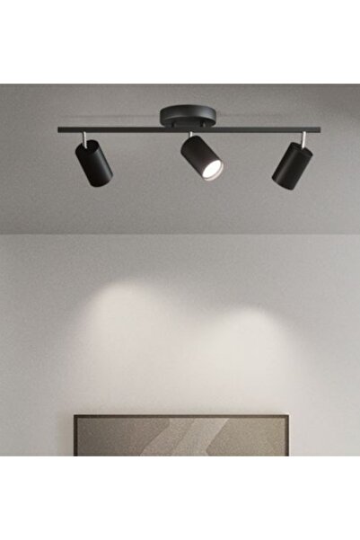demet habek mylights MYLİGHTS SİYAH ÜÇLÜ LED SPOT LED AVİZE HAREKETLİ BAŞLIK GÜN IŞIĞI AMPULLÜ