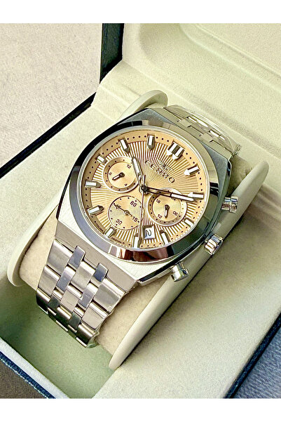 FERRO Silver Steel Band Men's Wristwatch Fm43022A-A7 All Functions Active 3Atm Water Resistant