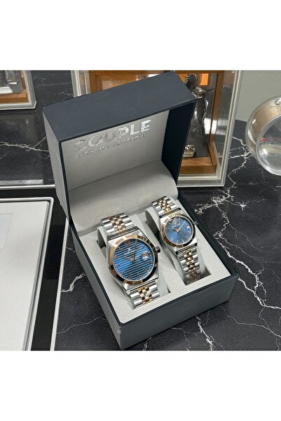 Daniel Klein Çift Sevgili Lacivert Kadran Rose Beyaz Çelik Kordon 30 Mt Suya Dayanıklı Bay & Kol Saati