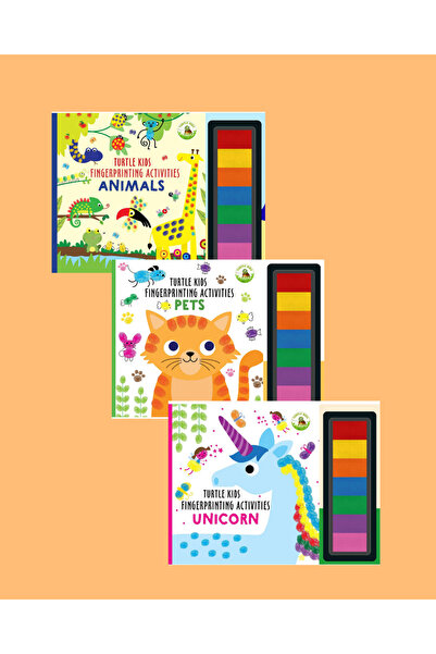 TURTLEKİDS Seria de activități cu amprentă digitală Turtle Kids 3 piese (Anim...