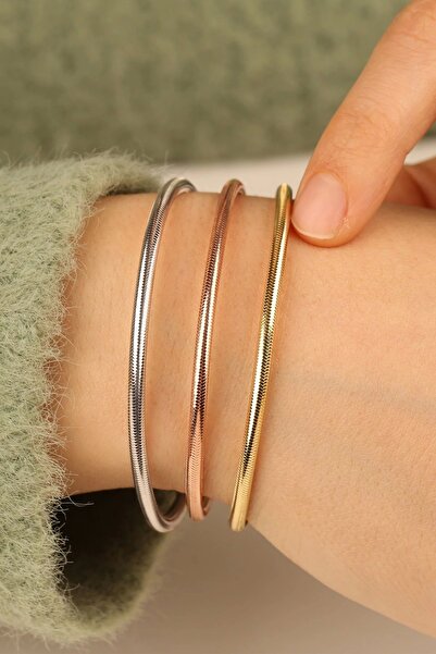 Çgk Çiğdem Gürel Kuyumculuk Kadın Gerçek Altın Esnek Bilezik – Sarı / Rose / ...