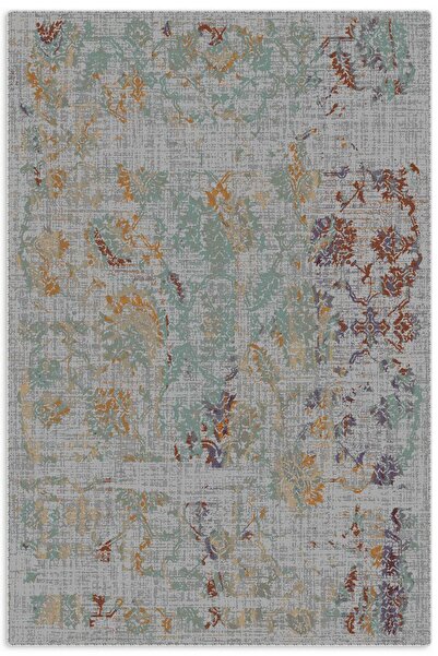 Pastel Home Tasarım Gri Mint Hardal Şönil Halı Kilim Yolluk Kaymaz Yıkanabili...