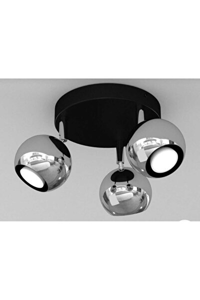 demet habek mylights mylights spor led avize hareketli başlık gün ışığı ampullü küre led spot üçlü krom başlıklı