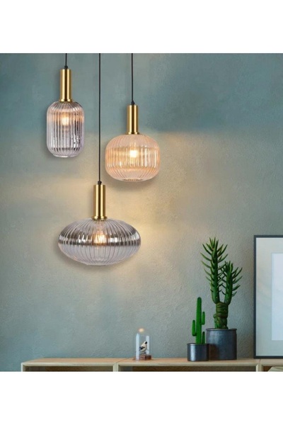 demet habek mylights Mylights Modern Sarkıt Avize Bal Ve Füme Cam Rustik Vint...