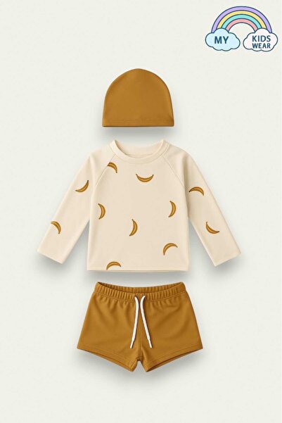My Kids Wear Boneli Bağcıklı Uzun Kol Güneş Korumalı Erkek Çocuk Mayo