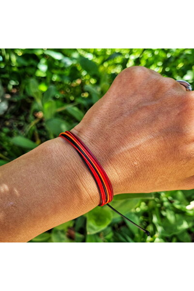 Wild Bracelets Bratara reglabila din mai multe snururi cerate, Fire vibes by