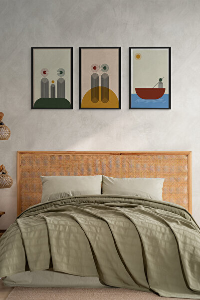 TICOTTO Alaca Double Pique Set, 100% Natural Cotton