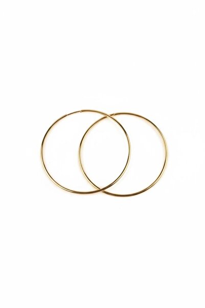 Çgk Çiğdem Gürel Kuyumculuk 14 Ayar 3cm Halka Altın Küpe