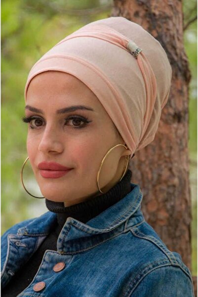 Aişe tesettür Pudra Battal Boy Kaymaz Bone - 40500