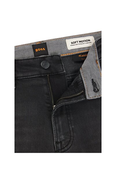 BOSS Siyah süper esnek denim Maine regular-fit kot pantolon