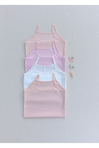 siyalife 4-Piece Ribbed Flexible Fabric Children's Tank Top