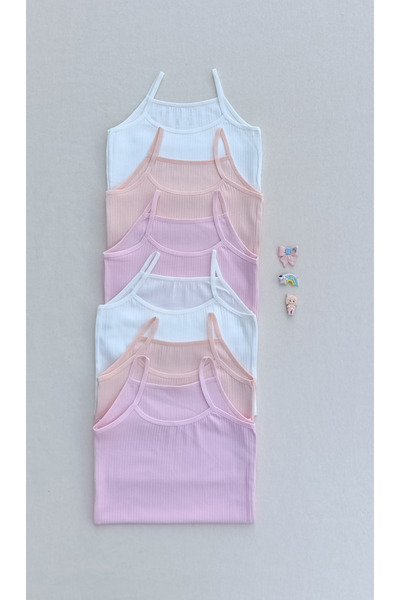 siyalife 6-Piece Ribbed Flexible Fabric Children's Tank Top