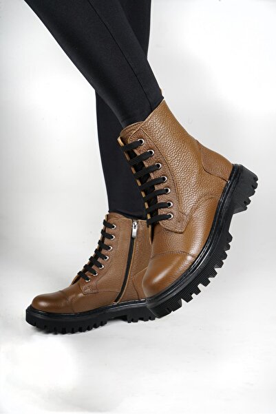 Gusse Kadın Ceviz Hakiki Deri Bot