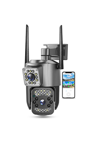 easyCTRL 360° Video Surveillance Camera, Dual, Wi-Fi, 2K, 4MP, PTZ, Infrared Night Vision, IP66, easyCTRL®