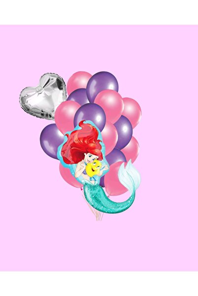 Evabrite Mermaid Concept Foil Balloon Set - Heart Foil Birthday Party Set