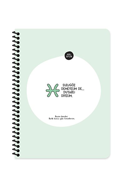 KESKİN COLOR Hisli Şeyler Concept Horoscopes Series 16,5X22,5 Squared Spiral Stickered Notebook - 1 Piece