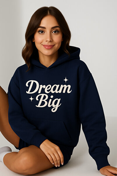 CLASSY.MODA Hanorac oversize pentru femei, cu glugă, buzunar cangur, cu textu...