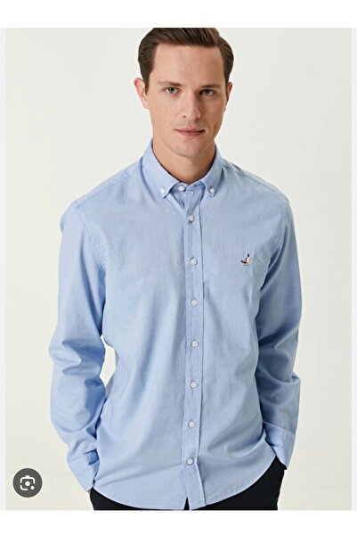 CCTWEAR Mavi regular fit comfort erkek gömlek