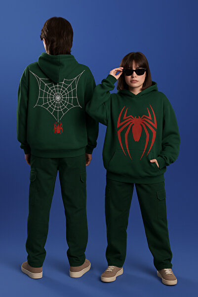 CLASSY.MODA Hanorac unisex cu glugă cu 3 fire, cu buzunar cangur, față și spa...