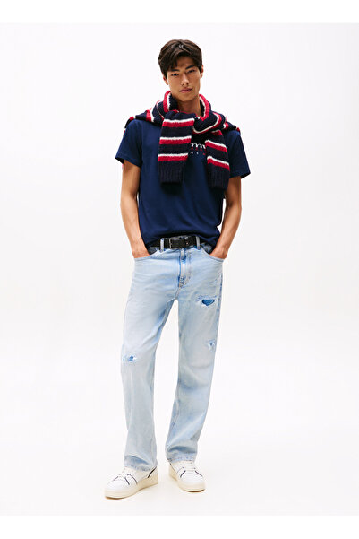 Tommy Jeans Bisiklet Yaka Baskılı Lacivert Erkek T-Shirt DM0DM21978C1G TJM RE...