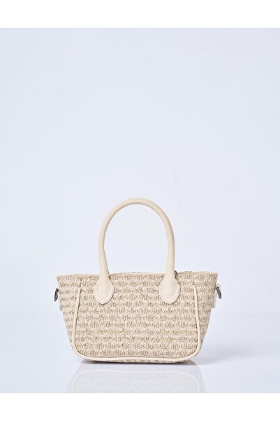Kayra Tote Bag with Logo Cream