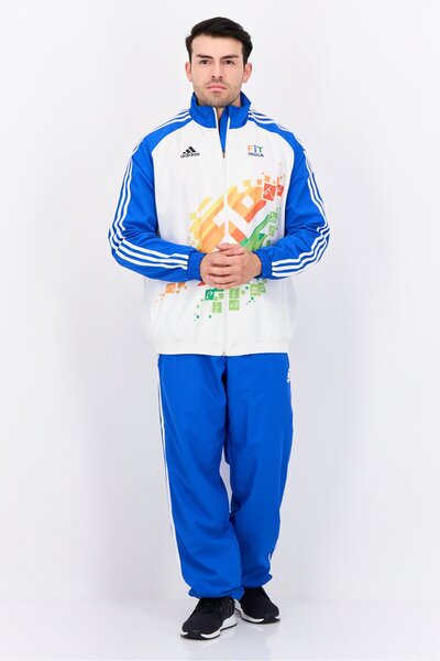 adidas Men 2 Pieces Sportswear Fit Long Sleeves Outdoor Jacket And Pants Set, Multicolor