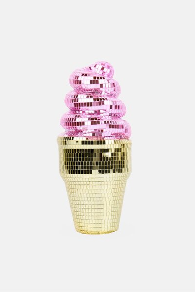 Bebe Disco Mirror Decorative Ice Cream, Multicolor
