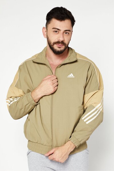 adidas Men Sportswear Fit Long Sleeve Outdoor Jacket, Light Olive