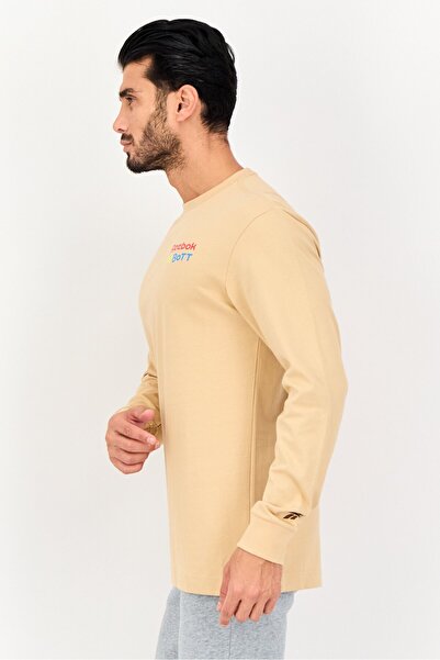 Reebok Men Sportswear Fit Long Sleeves Outdoor T-Shirt, Tan